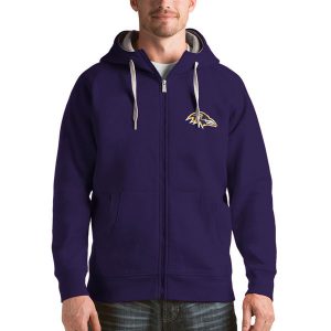 Baltimore Ravens Full Zip Hooded Purple Sweatshirt