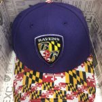 Baltimore Ravens Maryland Flag Brim Purple Snapback with Shield Cap