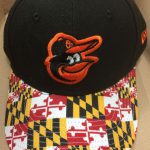 Baltimore Orioles Maryland Flag Brim Snapback Cap (Black Front)