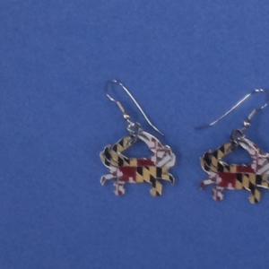 Maryland Flag Crab Earring