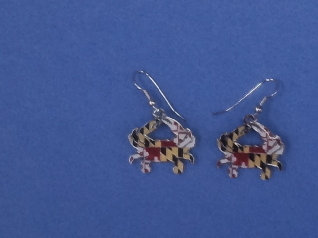 Maryland Flag Crab Earring