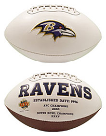 Ravens White Paneled Football