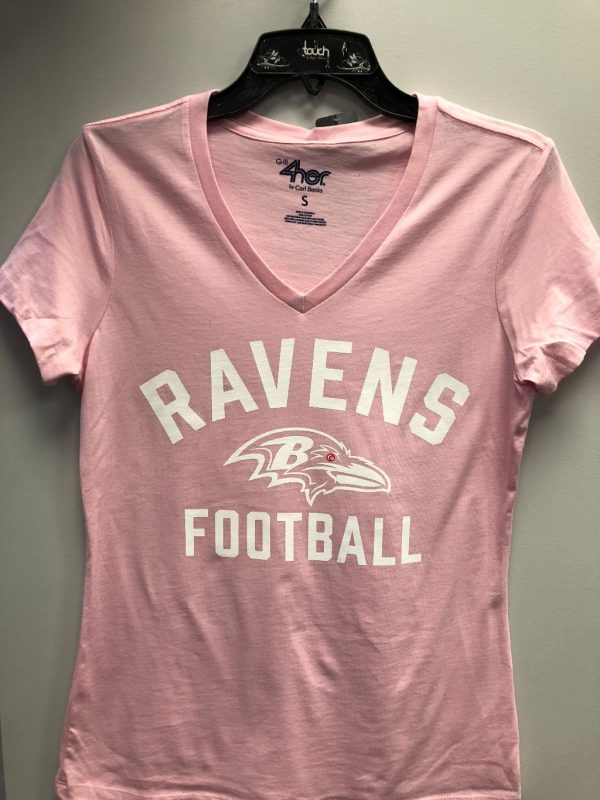 Baltimore Ravens Ladies Pink V-Neck Top