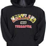 University Of Maryland Black Flag Print Hooded Sweatshirt