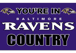 Your in Ravens Country 3X5 Flag