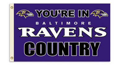 Your in Ravens Country 3X5 Flag