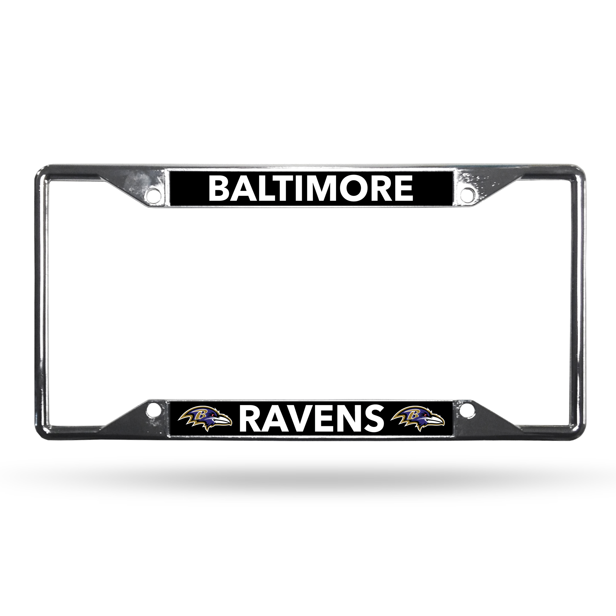 Baltimore Ravens Chrome License Plate Frame Black Baltimore Sports Store