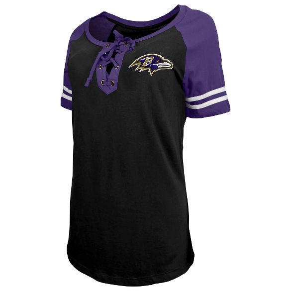 Baltimore Ravens Tie Front S/S Top | Baltimore Sports Store