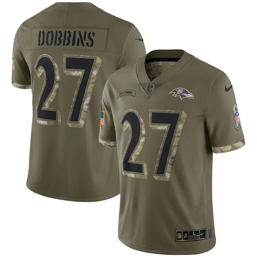 Baltimore Ravens J.K. Dobbins Salute To Serve Jersey (2022)