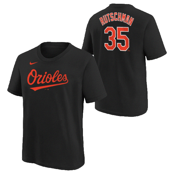 Baltimore Orioles Adley Rutschman Youth Black S/S T-S-Shirt