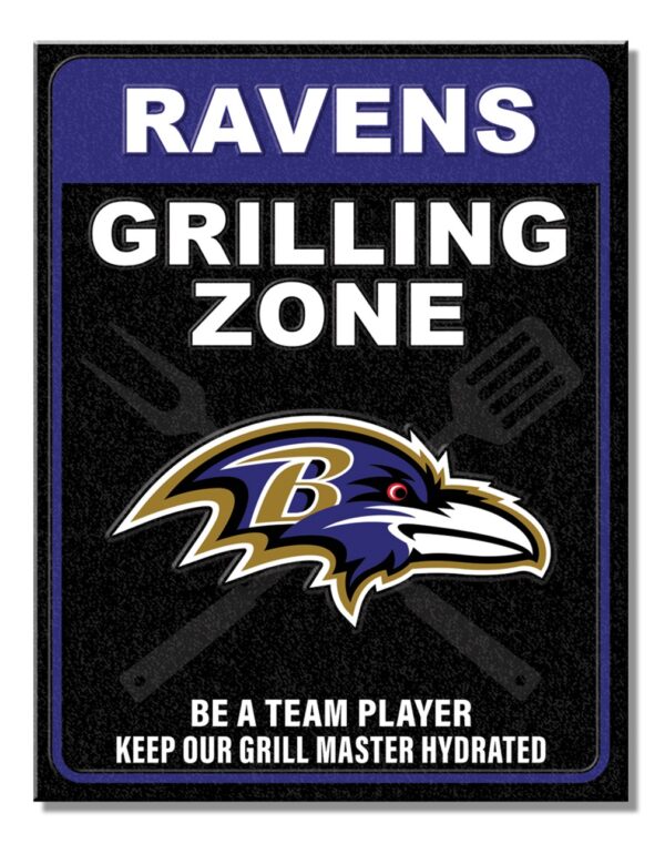 Baltimore Ravens Grilling Zone Metal Sign