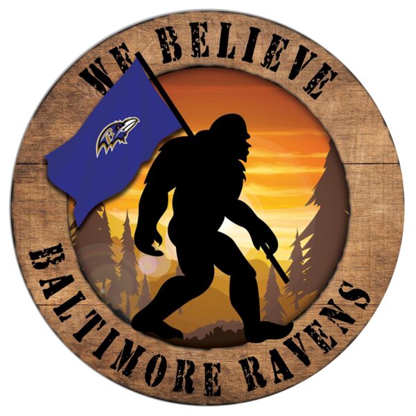 Baltimore Ravens We Believe Wood Sign