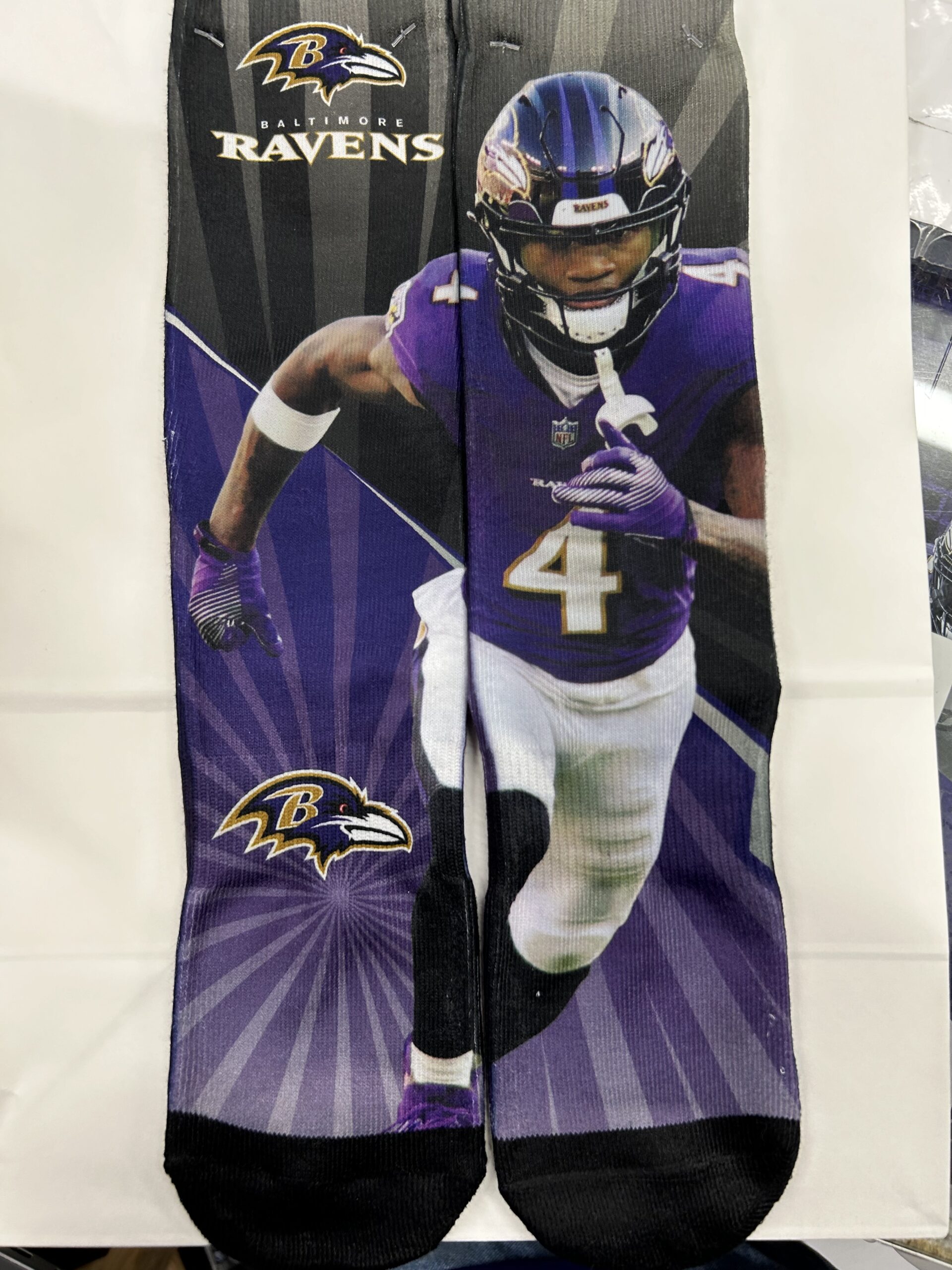 Baltimore Ravens Zay Flowers Socks