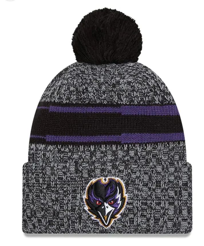 Baltimore Ravens Youth 2023 Sideline Knit Hat by New Era
