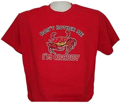 Don't Bother Me I'm Crabby T-Shirt (Red)