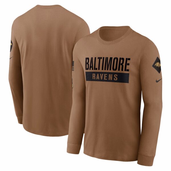 Baltimore Ravens 2023 Salute To Service Long Sleeve T- shirt