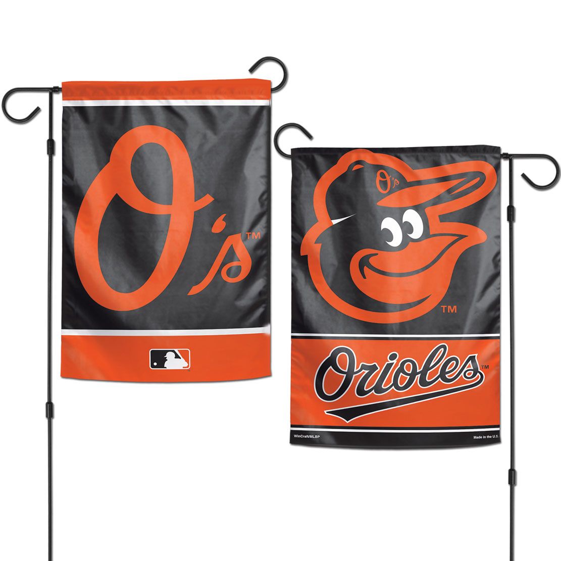 Baltimore Orioles 12 X18 Garden Flag (Orange/Black)