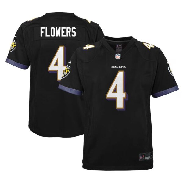 Baltimore Ravens Zay Flowers  Youth Black Jersey