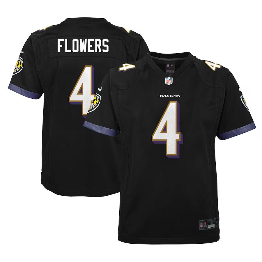 Baltimore Ravens Zay Flowers  Youth Black Jersey