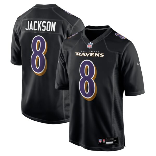 Baltimore Ravens Lamar Jackson Carbon Black Youth Jersey