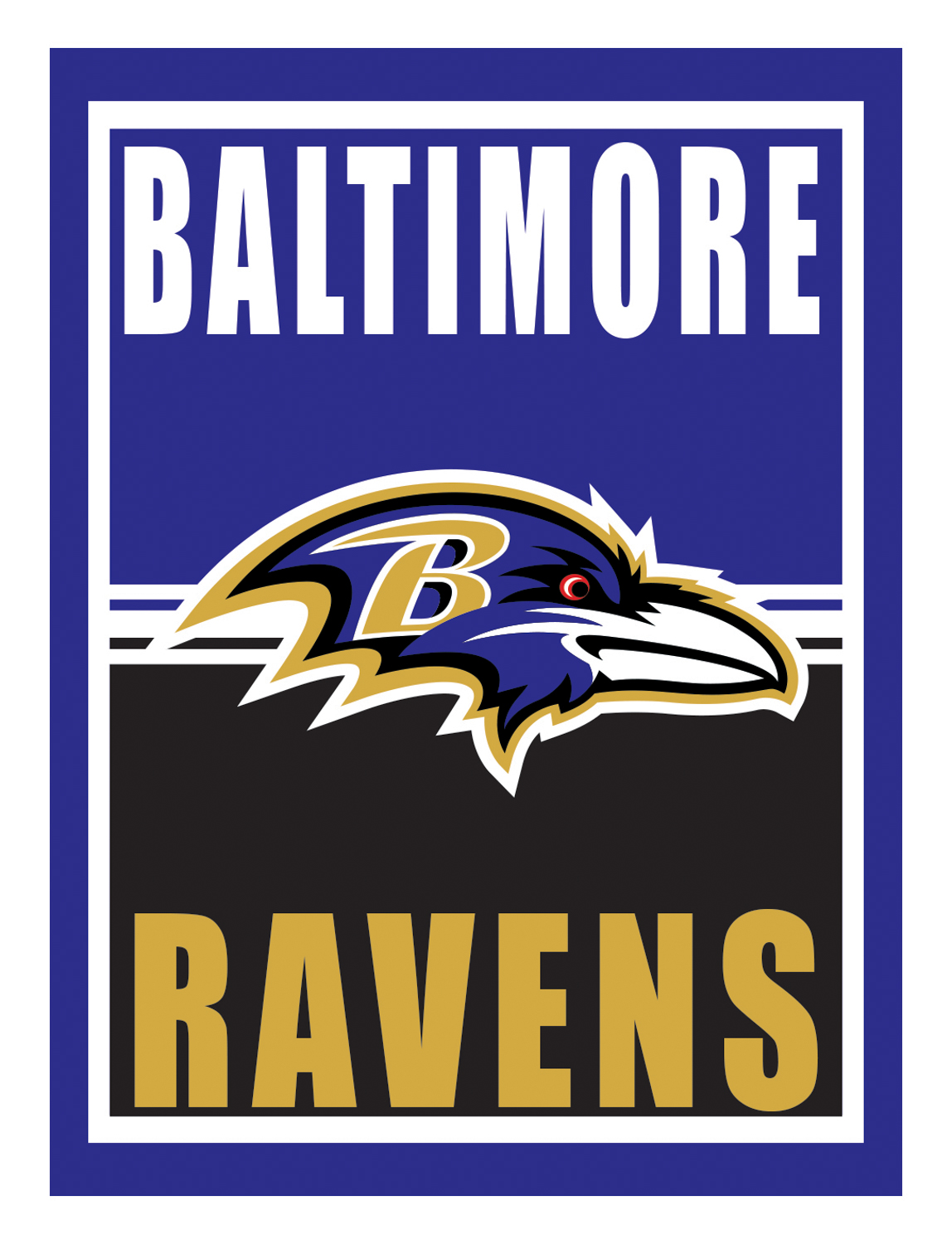 Baltimore Ravens Metal Flag
