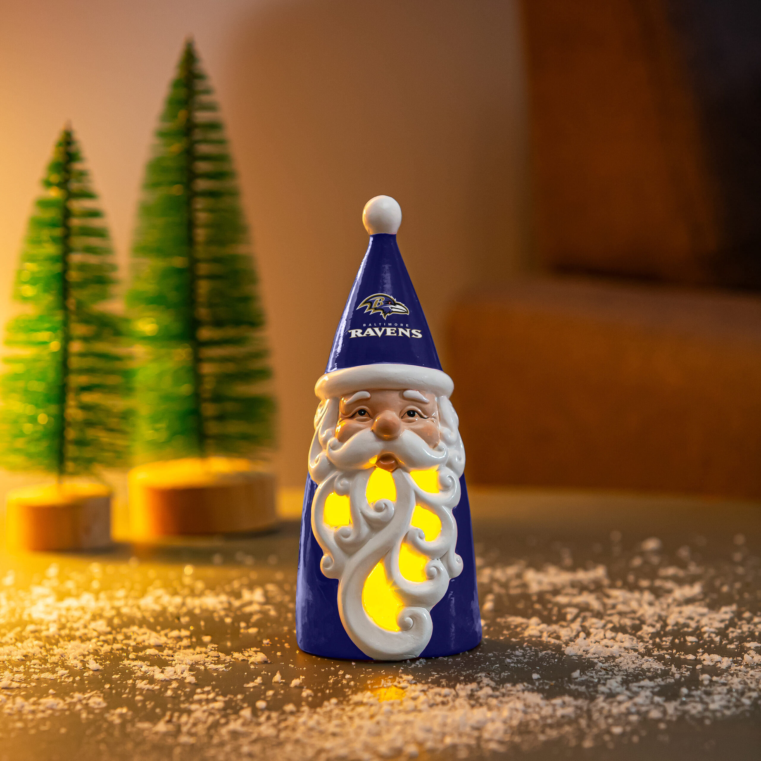 Baltimore Ravens Santa LED Statuary 8 inches