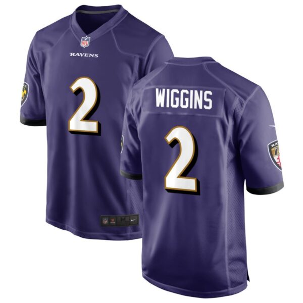 Baltimore Raven Nate Wiggins Purple  Game Jersey