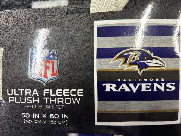 Baltimore Ravens Super Soft Push Throw Bed Blanket 60 in X 80 in