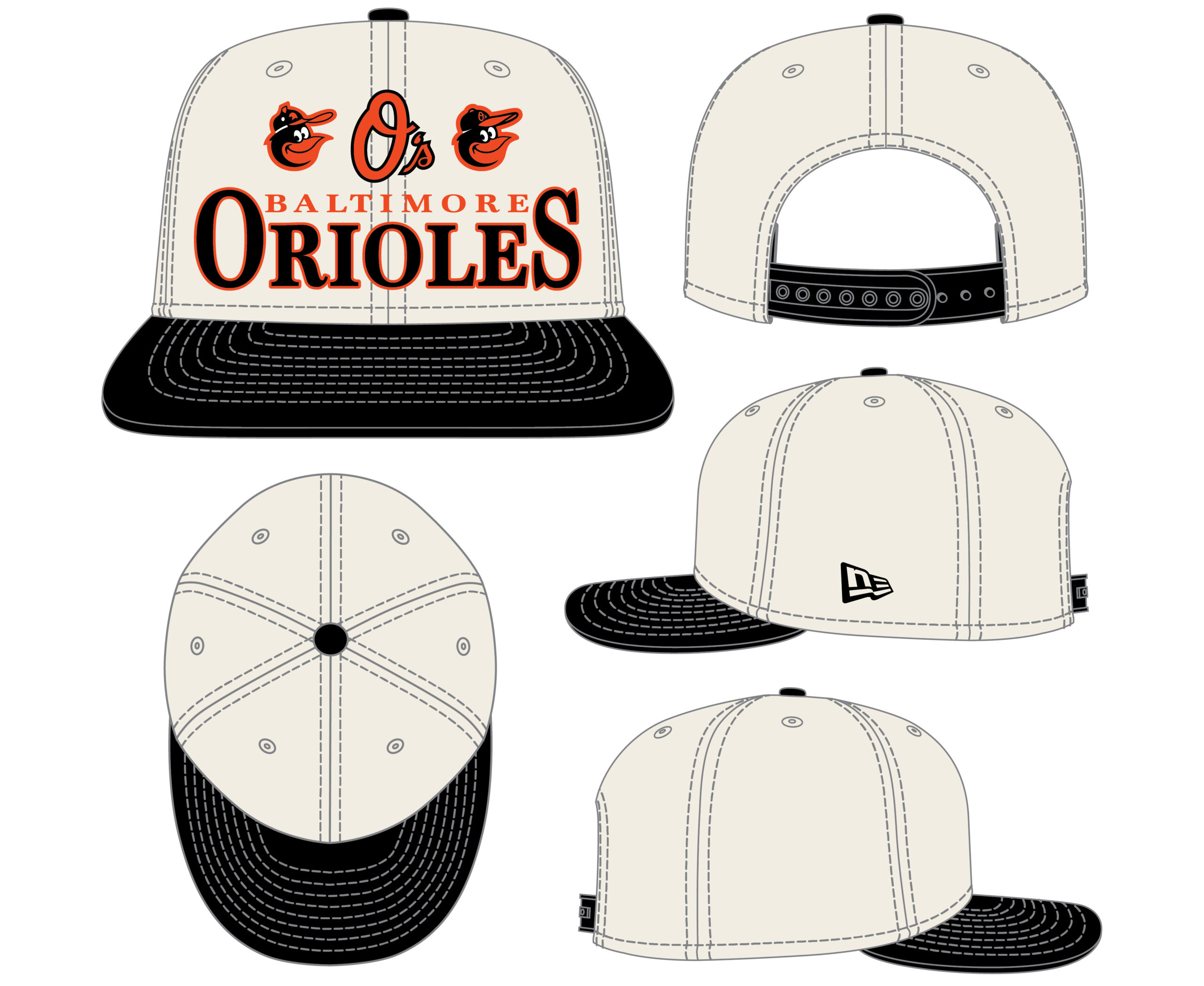 Baltimore Orioles White Archive Snapback - Image 3