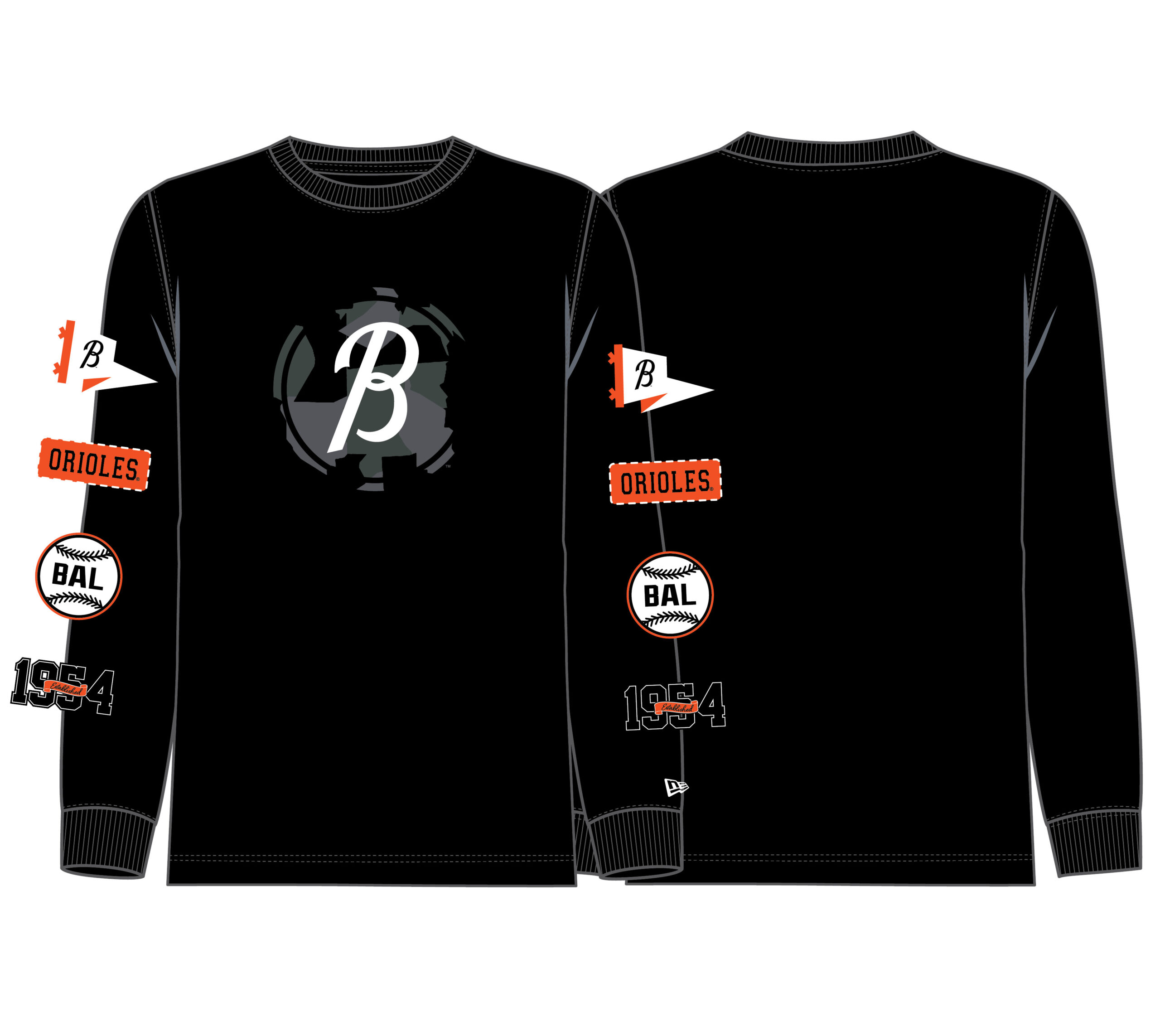 Baltimore Orioles Black L/S T-Shirt 2025 - Image 2