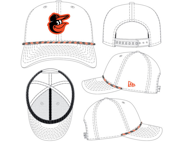 Baltimore Orioles Multi Rope Stretch Snap Cap (White ) - Image 3