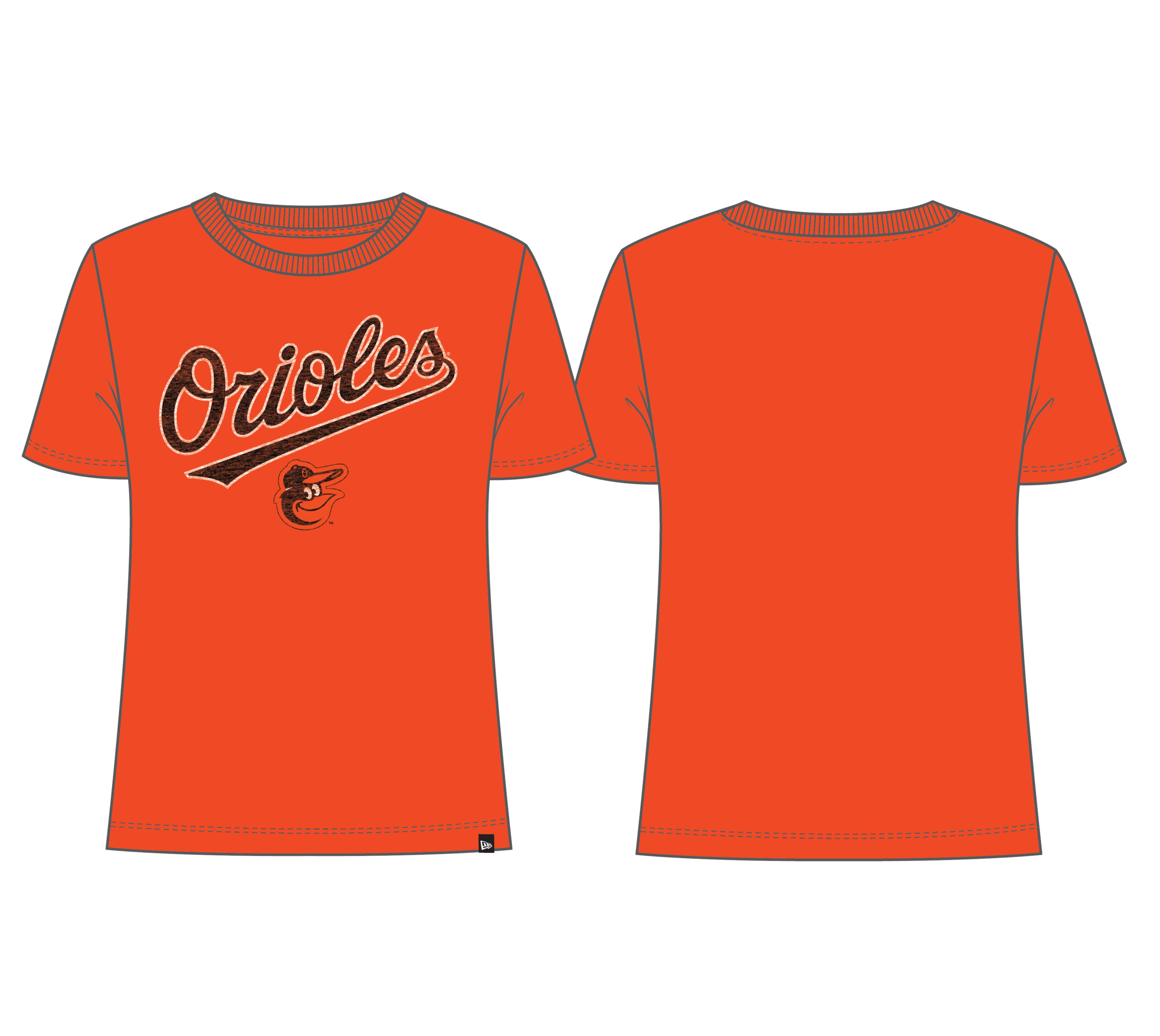 Baltimore Orioles Script Ladies S/S T- Shirt by New Era. - Image 3